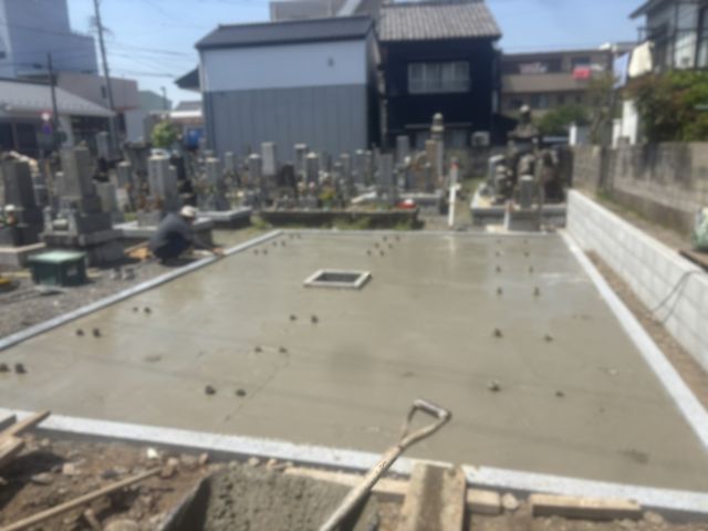桑名市佛眼院　永代供養墓工事　㉖基礎コンクリート打